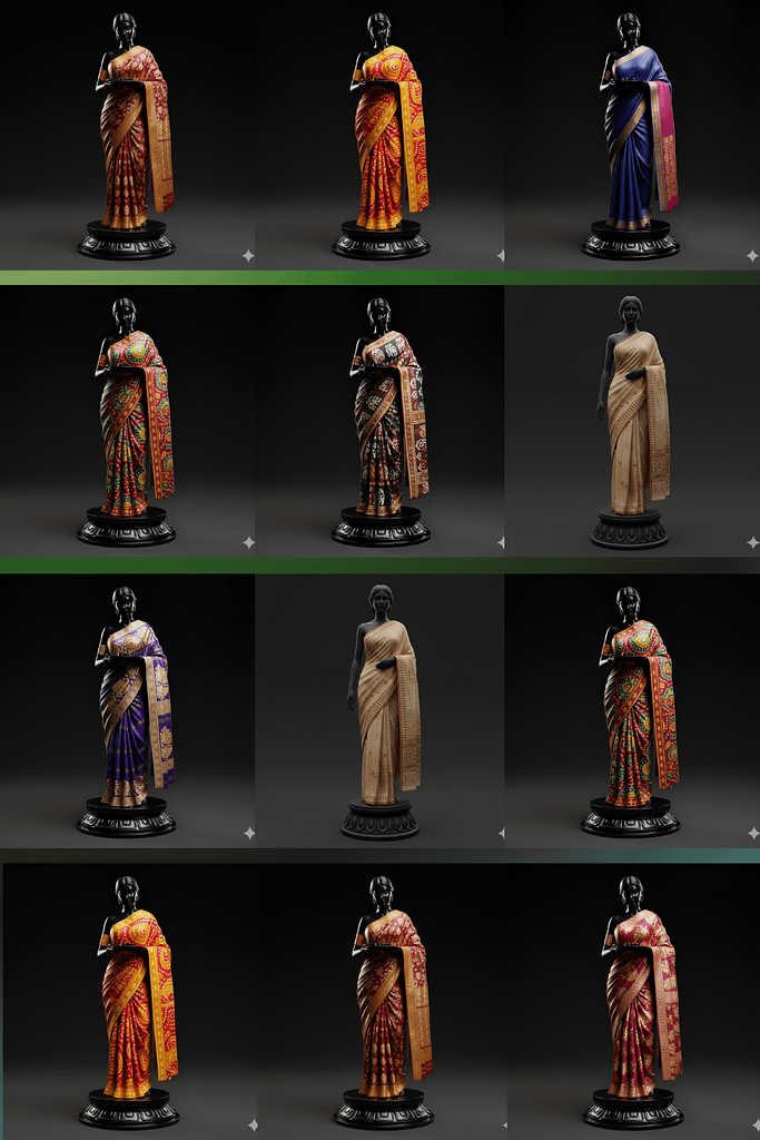 Banarasi saree figurine created with Nano Banana Prompt in Gemini